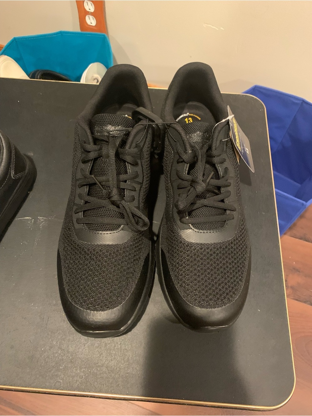 New Men's All-Black Lightweight Athletic Sneakers. Size 13